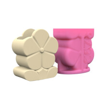 Floral Silicone Flower Pots Mold Concrete Candlesticks Pen
