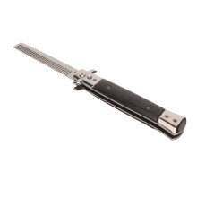 Switchblade Comb for Men – Leather Pocket Oil Hair & Beard Grooming Tool