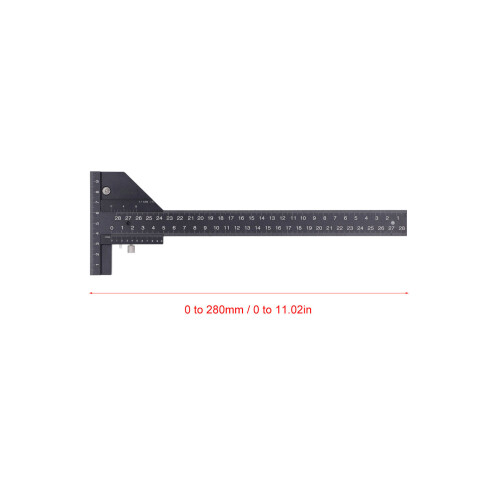 280mm Aluminum T-Shaped Ruler, Accurate Woodworking Marking Tool 1