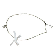 Elegante kralenketting met schattige beer-hanger Sierlijk-Wit