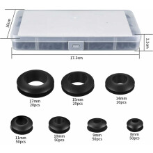 Pasacables hueco flexible de goma, kit de protección de cables de tamaños surtidos para cables automotrices, resistencia a la temperatura,