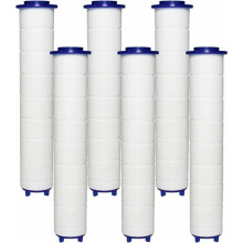 Turbo Fan Shower Head Filter, Skin Health Promoting Water Purification System with Replacement Filters 6pcs PP Cotton, Tool-Free Easy Installation