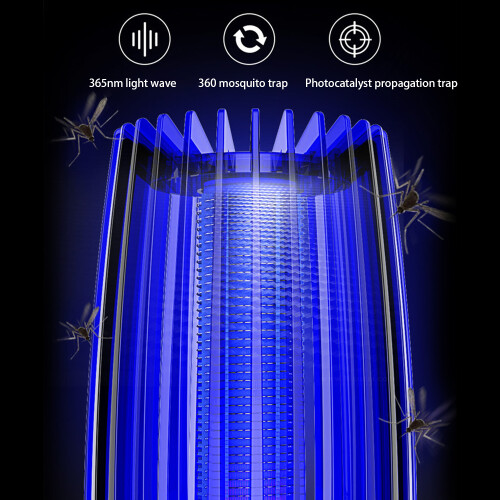 Electric Bug Zapper with UV Light Attraction and High Voltage Electrical Grid for Widespread Indoor Use 2