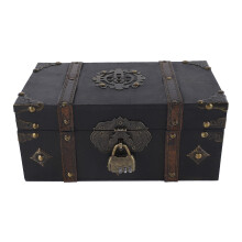 Lock Security Feature Retro Design Vintage Wooden Storage Box With Bat Shape Design Decorative Storage Organizer Handmade Storage Box for Home