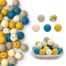 50 Pieces Colorful Spacer Beads Charm Loose Beads Silicone-4