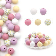 Set of 50 Silicone Spacer Beads Colorful Loose Beads DIY-5