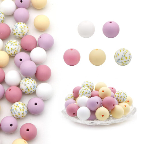 50 pièces de perles d'espacement durables colorées pour-5