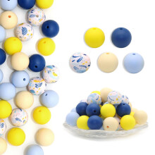 Set of 50 Silicone Spacer Beads Colorful Loose Beads DIY-Other