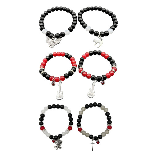 Bracelet de Couple d'Halloween, perles alternatives,-2 1