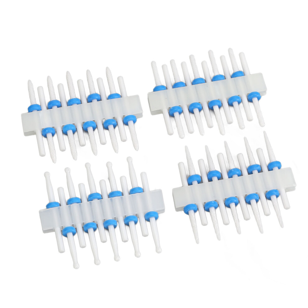 40Pcs Nail Drill Bits Ceramic Set with Holder for Manicurist