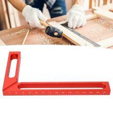 Règle en aluminium en L avec angle droit de 160 mm, rouge, pour la menuiserie