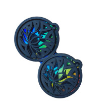 Moule holographique en résine époxy, porte-clés, pendentif,-Noir