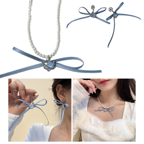 Collier pendentif élégant et éblouissant,-boucles d'oreilles 2