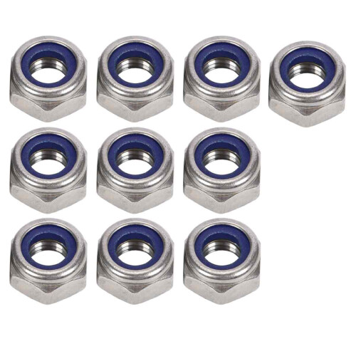 Écrou de blocage à insert nylon M5, écrou hexagonal à insert nylon avec système anti-desserrage pour une fixation durable, construction