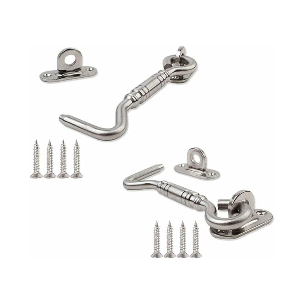Safety Door Gate Bolt Lock, Windproof Reinforcement, Designed For Securing Garden, Cabinet Doors, Sliding Doors, Shutters, And Windows (Silver) 9405630221213