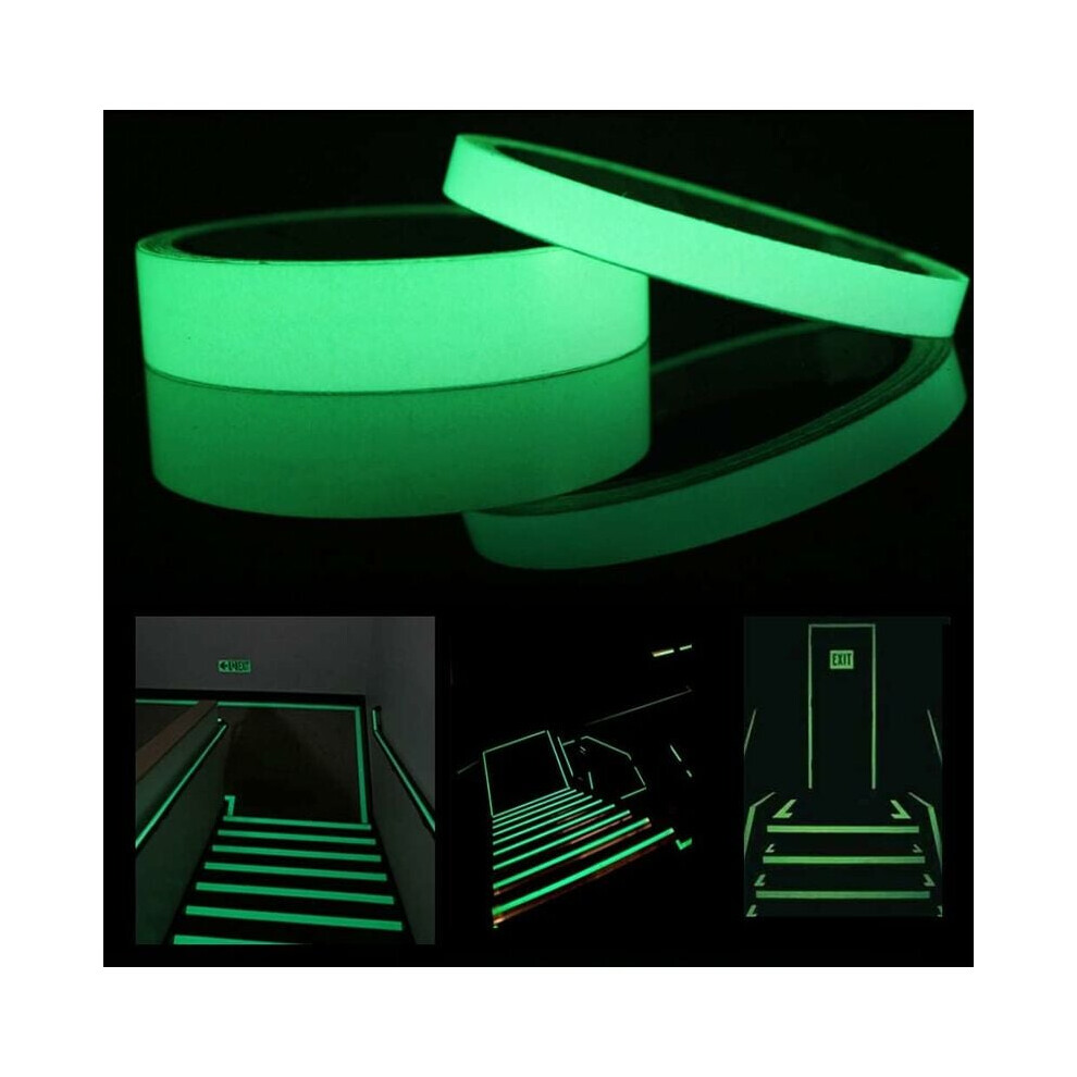 Luminous Photoluminescent Tape, High Brightness Glow In The Dark Tape Suitable For Marking Dangerous Places Emergency Roll Safety (2Pcs) 9128293825719
