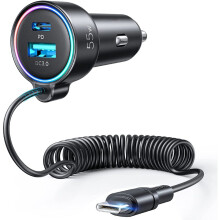 Snelle autoladeradapter, ondersteunt PD140W, USB-A45W QC3.0, ingebouwde slimme IC voor Samsung Galaxy, iPhone, Google Pixel, dashcams, camera's en