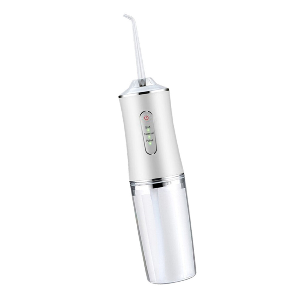 White Electric Dental Irrigator With 4 Nozzles, Portable Water Flosser
