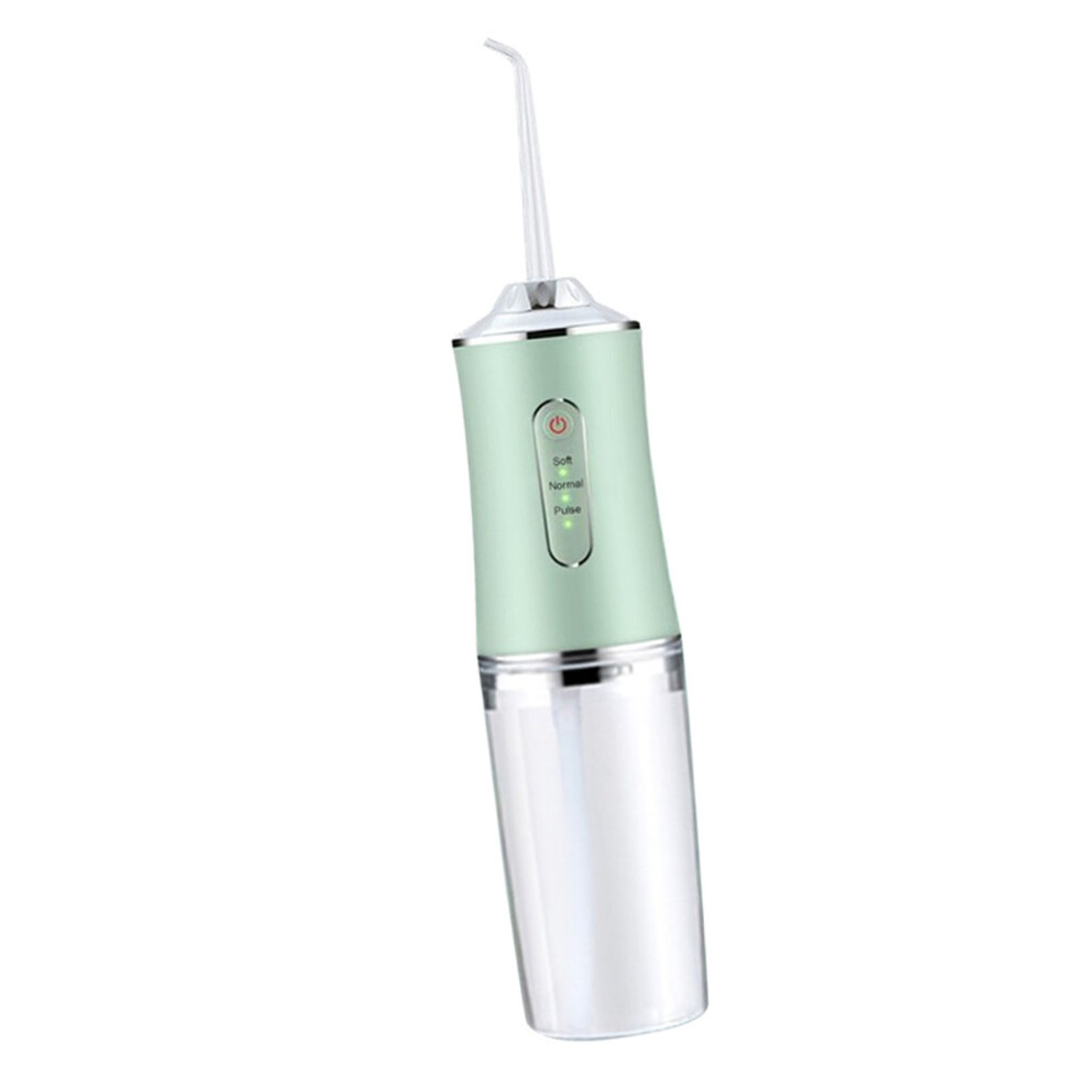 Green Electric Dental Irrigator With 4 Nozzles Portable Water Flosser