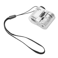 Microscopio da tasca mini 60X con ingranditore, LED e luce UV per denaro e gioielli