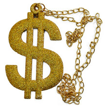 Golden Chain Dollars Sign Necklace Pendant Golden Necklace-Gold
