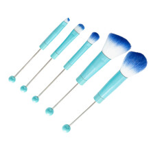 Set of 5 Beadable Makeup Brushes DIY Beaded Comestic Brush-Blue