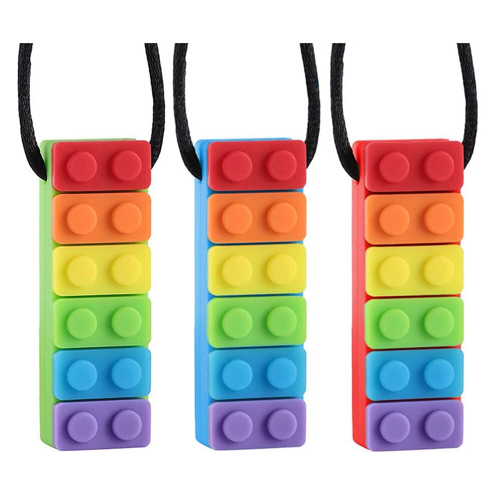 Teething Chew Necklace for Toddlers, Anxiety Stress Relief Safe Material Sensory Chew Toys for Autism ADHD, Calming Effect BPA Free Food Grade
