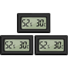 Digital hygrometer med stora siffror, temperatur- och fuktighetssensorer för trädgårdskällare (3-pack)