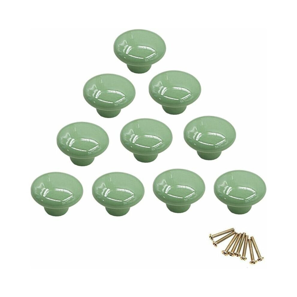 Bright Glossy Appearance Ideal For Cabinets Dressers Doors Cupboards Wardrobes Shoe Boxes, Green Cute Drawer Knobs Sturdy Durable Ceramic Material 9405630200805