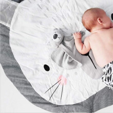 Tappeto da camera da letto in cotone con motivo animale, comoda imbottitura in peluche per il comfort di bambini e genitori, imbottitura interna di