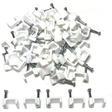 Soluție de gestionare a cablurilor, Cleme de fixare în cuie ranforsate pentru fixare sigură a cablurilor, Cleme de cablu din polipropilenă pentru