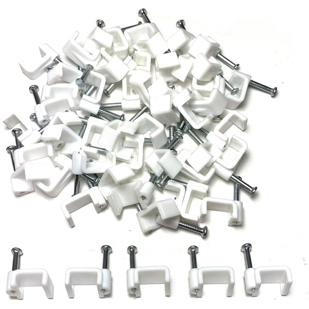 Coaxial Cable Clamps For Indoor And Outdoor Rated, Flat Ethernet Cable Clips With High-Impact Plastic For Durable And Reliable Cable Management (50 9004841619873