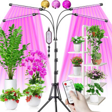 Lâmpada de cultivo de espectro completo para plantas em jardins internos, iluminação personalizável com temporizador para fácil controle,