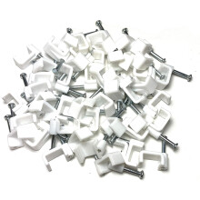 Reusable Nail-in Clamps for Cable Management, White Cable Clips with Reinforced Nails for Effective Organization in Homes And Offices