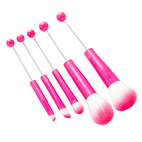 5pcs Beadable Eyeshadow Brush DIY Beaded Makeup-Rose Red