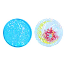 Holographic DIY Coaster Molds Cup Pad Molds Lotusflower Shape
