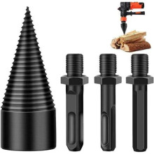 Heavy Duty Wood Splitter, U-Shaped Anti-Slip Threads for Softwood Hardwood Logs, 42Mm, Impact Driver Compatibility, Storage Box Included, Sharp Tip
