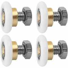 Polias de correr suaves para portas de chuveiro, ultrassilenciosas, com parafusos de aço inoxidável para fácil instalação, conjunto com 4