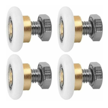 Duschkabinenrollen mit 20 mm Durchmesser, 4 Stück Ersatzteile, aus Messing-POM-Kunststoff, korrosionsbeständig und rostbeständig für Glas.