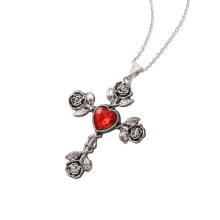 Adjustable Crosses Pendant Necklace Adornment Personalized-Red