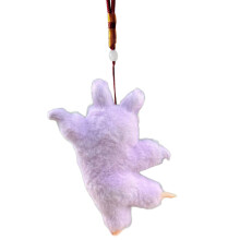Plush Rabbit Keychain Pendant Dancing Bunnys Bag Charm-Purple