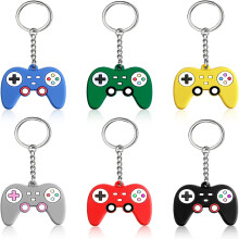Portachiavi a forma di mini videogiochi in PVC morbido di alta qualità, 6 pezzi, colori vivaci, comodi da indossare e perfetti come decorazioni per
