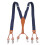 Men Navy Blue Double Layer Adjustable Heavy Duty Suspenders 2.5cm Elastic 9