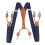 Men Navy Blue Double Layer Adjustable Heavy Duty Suspenders 2.5cm Elastic 11