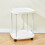 Luxury Double Layer Rolling Bedside Shelf, White, Plastic & Iron 9