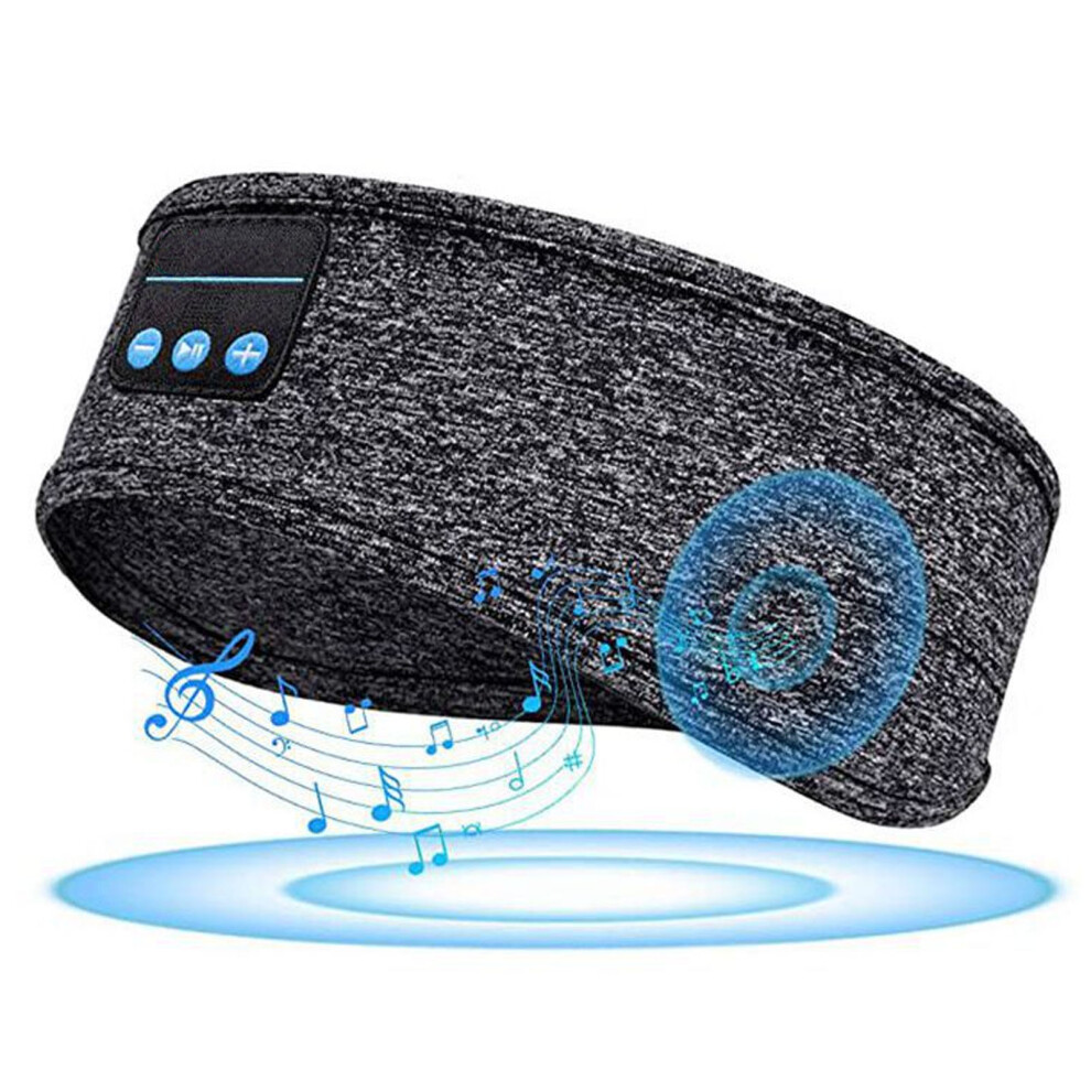 Gray Bluetooth Headband Headphone, 180mAh, 25x10cm, Wireless Sleep Music Eye Mask