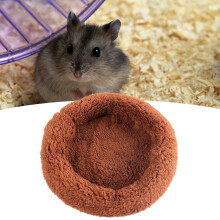 Kleine Tierbettmatte für Hamster und Meerschweinchen Wärmender Komfort-Fleece Kaffee