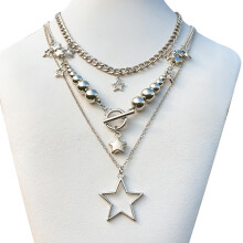 3 stuks opvallende Y2K OT gesp ketting meerlaagse choker