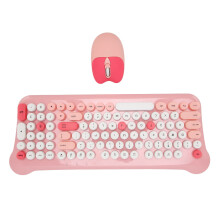 Wireless Pink Keyboard & Mouse Set, 2.4G, 10m Range