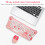Wireless Pink Keyboard & Mouse Set, 2.4G, 10m Range 3